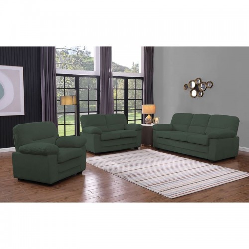 VEGAS Set Σαλόνι - Καθιστικό Πολυθρόνα-2Θέσιος-3Θέσιος Ύφασμα Κοτλέ Forest Green c502497