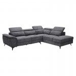 ROMEO Καναπές-Relax Αριστερή Γωνία Ύφασμα Γκρι Αποθ χώρος Μία θέση με ηλεκτρική ανάκληση c502498