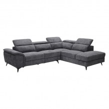 ROMEO Καναπές-Relax Αριστερή Γωνία Ύφασμα Γκρι Αποθ χώρος Μία θέση με ηλεκτρική ανάκληση c502498