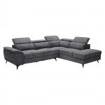 ROMEO Καναπές-Relax Αριστερή Γωνία Ύφασμα Γκρι Αποθ χώρος Μία θέση με ηλεκτρική ανάκληση c502498