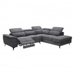 ROMEO Καναπές-Relax Αριστερή Γωνία Ύφασμα Γκρι Αποθ χώρος Μία θέση με ηλεκτρική ανάκληση c502498