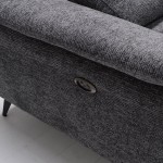 ROMEO Καναπές-Relax Αριστερή Γωνία Ύφασμα Γκρι Αποθ χώρος Μία θέση με ηλεκτρική ανάκληση c502498