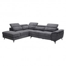 ROMEO Καναπές-Relax Δεξιά Γωνία Ύφασμα Γκρι Αποθ χώρος Μία θέση με ηλεκτρική ανάκληση c502499