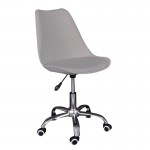 MARTIN-W Καρέκλα Γραφείου Βάση Χρώμιο PP Pu Γκρι Μονταρισμένη Ταπετσαρία c502516