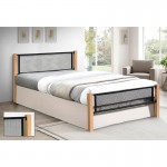 ΝΕΤ Κρεβάτι Διπλό για Στρώμα 150x200cm Μέταλλο Βαφή Μαύρο Ξύλο Φυσικό c502517