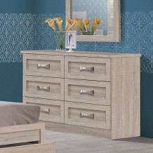 LIFE Συρταριέρα με 6 Συρτάρια Απόχρωση Sonoma c502525