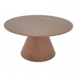 Τραπέζι σαλονιού Donda pakoworld mdf σε καρυδί απόχρωση Φ80x45εκ c502542