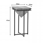 Βοηθητικό τραπέζι Miles ΙΙ pakoworld μασίφ ξύλο ακακίας σε φυσική απόχρωση με μαύρα μεταλλικά πόδια 29x29x54εκ c502545