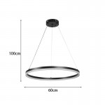 Φωτιστικό οροφής Nebrian pakoworld led μέταλλο μαύρο Φ60x15εκ c502558