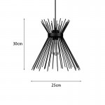 Φωτιστικό οροφής Candle I pakoworld E27 μέταλλο μαύρο Φ25x30εκ c502568