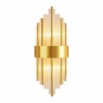 Φωτιστικό τοίχου-απλίκα Fenzy pakoworld E14 μέταλλο χρυσό-λευκό Φ20x60εκ c502584