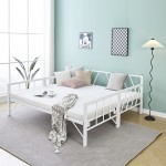 Κρεβάτι-Καναπές Remmie pakoworld μέταλλο λευκό 90x190εκ c502590