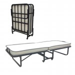 Ράντζο-κρεβάτι με στρώμα 10εκ Kamu pakoworld μαύρο 75x190εκ c502594