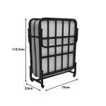 Ράντζο-κρεβάτι με στρώμα 10εκ Kamu pakoworld μαύρο 75x190εκ c502594