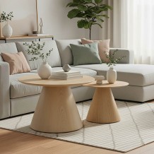 Tραπέζια σαλονιού Donda pakoworld mdf σετ 2τεμ sonoma c502597