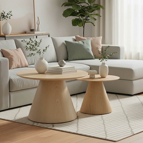 Tραπέζια σαλονιού Donda pakoworld mdf σετ 2τεμ sonoma c502597