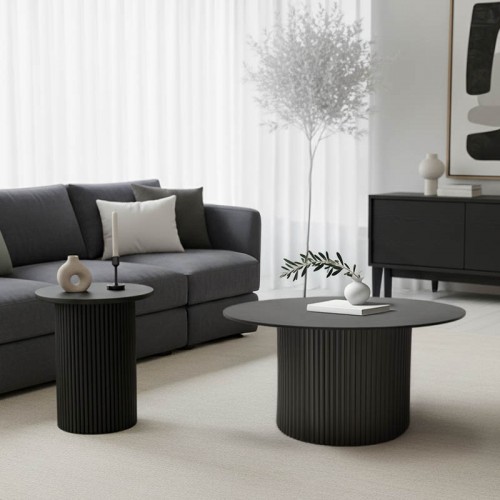 Tραπέζια σαλονιού Dovel pakoworld mdf σετ 2τεμ μαύρο c502598