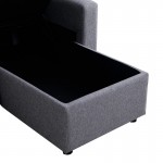 Γωνιακός αναστρέψιμος καναπές κρεβάτι Kamore pakoworld με αποθηκευτικό χώρο γκρι ύφασμα 223x146x85εκ c502608