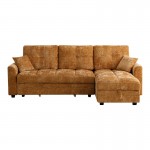 Γωνιακός αναστρέψιμος καναπές κρεβάτι Comfie pakoworld με αποθηκευτικό χώρο camel ύφασμα 260x156x98εκ c502610