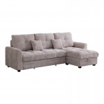Γωνιακός αναστρέψιμος καναπές κρεβάτι Comfie pakoworld με αποθηκευτικό χώρο μπεζ ύφασμα 260x156x98εκ c502611