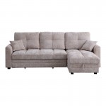 Γωνιακός αναστρέψιμος καναπές κρεβάτι Comfie pakoworld με αποθηκευτικό χώρο μπεζ ύφασμα 260x156x98εκ c502611