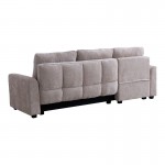 Γωνιακός αναστρέψιμος καναπές κρεβάτι Comfie pakoworld με αποθηκευτικό χώρο μπεζ ύφασμα 260x156x98εκ c502611