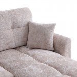 Γωνιακός αναστρέψιμος καναπές κρεβάτι Comfie pakoworld με αποθηκευτικό χώρο μπεζ ύφασμα 260x156x98εκ c502611