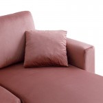 Γωνιακός αναστρέψιμος καναπές κρεβάτι Kamore pakoworld με αποθηκευτικό χώρο σάπιο μήλο βελούδο 223x146x85εκ c502612