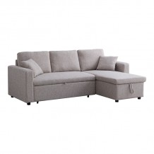 Γωνιακός αναστρέψιμος καναπές κρεβάτι Kamore pakoworld με αποθηκευτικό χώρο μπεζ ύφασμα 223x146x85εκ c502614