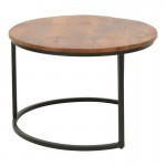 Τραπέζι σαλονιού Frina pakoworld σετ 3τεμ mango ξύλο σε καρυδί απόχρωση με πόδι μαύρο μέταλλο c502621