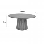 Τραπέζι σαλονιού Canicule ΙI pakoworld μασίφ ξύλο ακακίας σε καρυδί απόχρωση Φ80x40εκ c502624