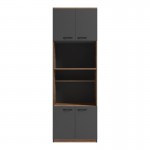 Ντουλάπα κουζίνας Rowan pakoworld σε oak-ανθρακί απόχρωση 60x42x182εκ c502629