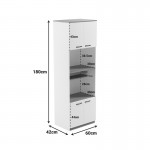 Ντουλάπα κουζίνας Rowan pakoworld σε oak-ανθρακί απόχρωση 60x42x182εκ c502629