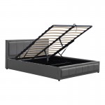 Κρεβάτι Huga pakoworld με αποθηκευτικό χώρο βελούδο ανθρακί 160x200εκ c502638