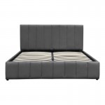 Κρεβάτι Snuggle pakoworld με αποθηκευτικό χώρο βελούδο ανθρακί 160x200εκ c502639