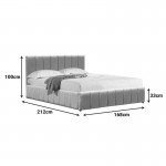 Κρεβάτι Snuggle pakoworld με αποθηκευτικό χώρο βελούδο ανθρακί 160x200εκ c502639