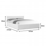 Κρεβάτι Dellia pakoworld με αποθηκευτικό χώρο pu λευκό 150x200εκ c502647