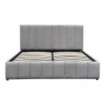 Κρεβάτι Snuggle pakoworld με αποθηκευτικό χώρο βελούδο γκρι 160x200εκ c502648