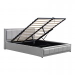 Κρεβάτι Huga pakoworld με αποθηκευτικό χώρο βελούδο γκρι 160x200εκ c502655