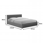 Κρεβάτι Huga pakoworld με αποθηκευτικό χώρο βελούδο γκρι 160x200εκ c502655