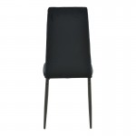 Καρέκλα Parker pakoworld βελούδο σε μαύρη απόχρωση με μαύρα μεταλλικά πόδια 39 5x48x95εκ SET 4τμχ c502658