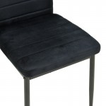 Καρέκλα Parker pakoworld βελούδο σε μαύρη απόχρωση με μαύρα μεταλλικά πόδια 39 5x48x95εκ SET 4τμχ c502658