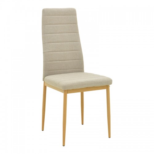 Καρέκλα Parker pakoworld μπεζ ύφασμα με μεταλλικά πόδια σε φυσική απόχρωση 39 5x48x95εκ SET 4τμχ c502663