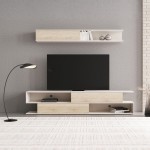 Σύνθετο σαλονιού Brick pakoworld σε sonoma oak-κρεμ απόχρωση 240x40x50 4εκ c502688