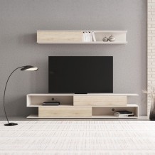 Σύνθετο σαλονιού Brick pakoworld σε sonoma oak-κρεμ απόχρωση 240x40x50 4εκ c502688