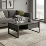 Τραπέζι σαλονιού Bendon pakoworld σε ανθρακί-μαύρη απόχρωση 100x60x44 5εκ c502698