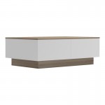 Τραπέζι σαλονιού Winey pakoworld σε sonoma-λευκή απόχρωση 90x60x31 5εκ c502700