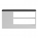 Παπουτσοθήκη-σκαμπό Deboule pakoworld 8 ζευγών σε λευκή-μαύρη απόχρωση 90x30x46εκ c502701