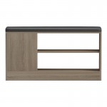 Παπουτσοθήκη-σκαμπό Deboule pakoworld 8 ζευγών σε sonoma-μαύρη απόχρωση 90x30x46εκ c502705