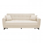 Καναπές-κρεβάτι με αποθηκευτικό χώρο τριθέσιος Modesto pakoworld κρεμ ύφασμα 215x85x80εκ c502718
